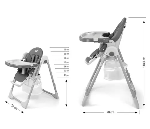 Стульчик для кормления Milly Mally Bueno Grey Стульчик для кормления Milly Mally Bueno Grey