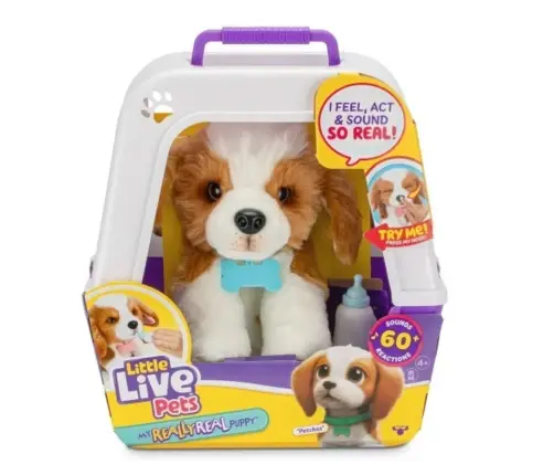 Little Live Pets 26548 Interaktywny Piesek Łatek z klatką