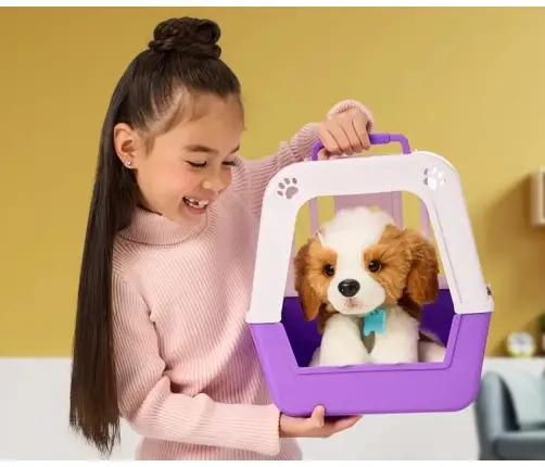 Little Live Pets 26548 Interaktywny Piesek Łatek z klatką