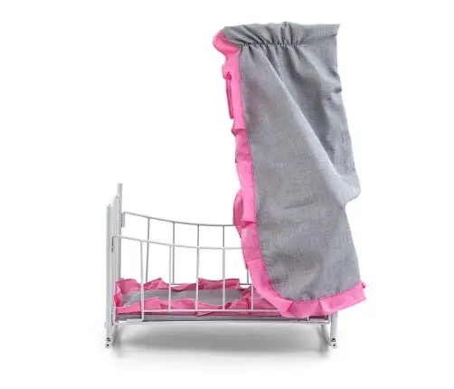 Łóżeczko-Kołyska dla lalek Lily z baldachimem Prestige Pink
