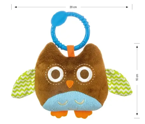 Milly Mally Plush hanging toy - Happy owl - 2552 BROWN