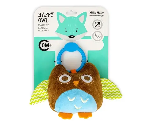 Milly Mally Plush hanging toy - Happy owl - 2552 BROWN