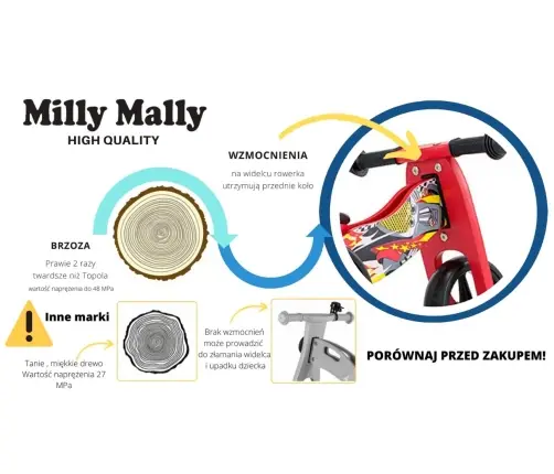 Balansa ritenis Milly Mally Ride On 2in1 Jake Army