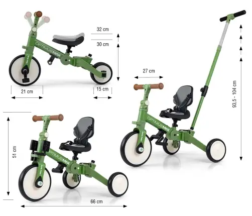 Rowerek 5w1 Optimus Max Green
