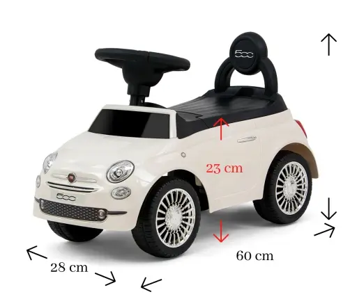 Milly Mally Ride On Fiat 500 White