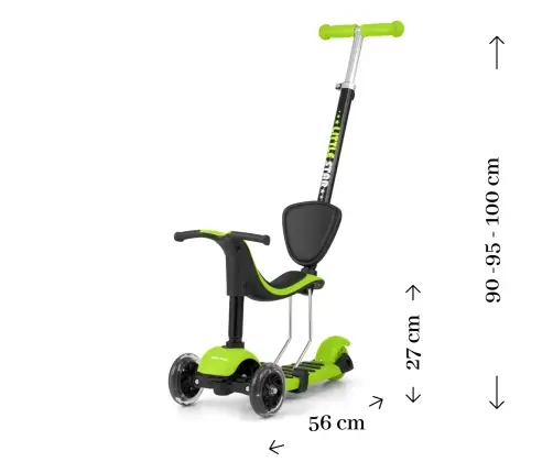 Skrejritenis Milly Mally Little Star Green 3in1 Skrejritenis Milly Mally Little Star Green 3in1