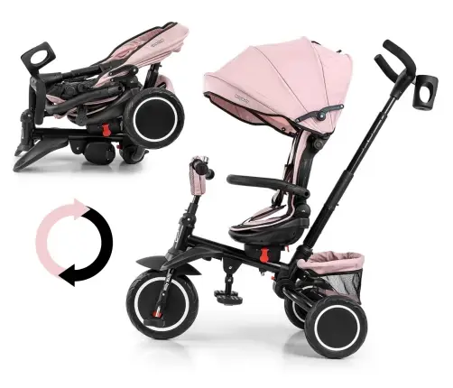 Bērnu trīsritenis Milly Mally Stanley Rubber New Pink