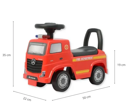 Stumjama mašīna Milly Mally Mercedes-Benz Actros Fire Truck Red