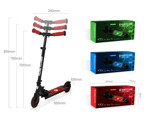 Skrejritenis Qplay Hulajnoga Honeycomb Red