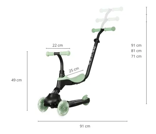 Самокат Qplay Hulajnoga Sema Evo 3в1 Green