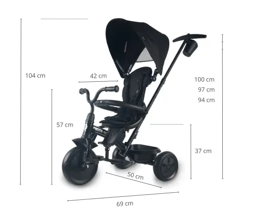 Qplay Rowerek Trójkołowy Elite Platinum Black
