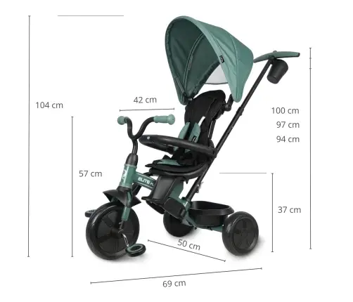 Qplay Rowerek Trójkołowy Elite Platinum Green