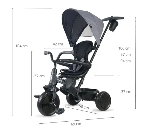 Qplay Rowerek Trójkołowy Elite Platinum Grey