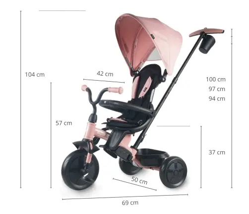 Qplay Rowerek Trójkołowy Elite Platinum Pink