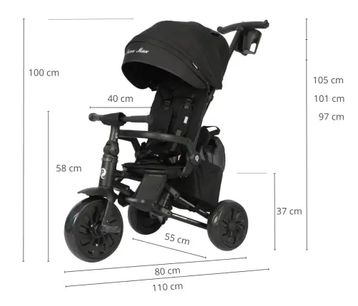 Qplay Nova Max Black Tricycle