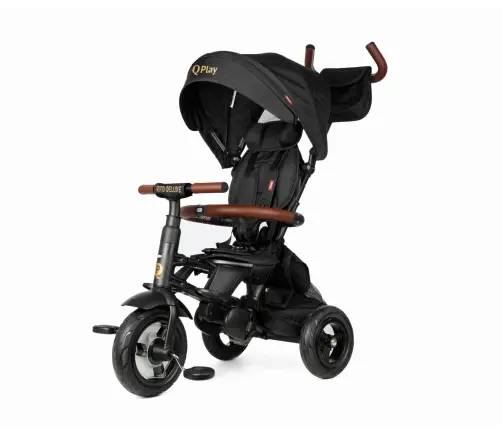 Bērnu trīsritenis Qplay Rito Deluxe Rubber Black