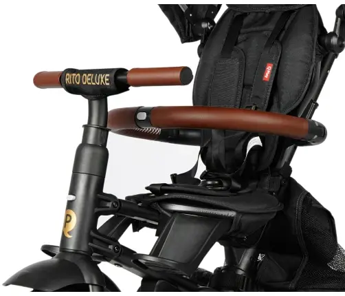 Bērnu trīsritenis Qplay Rito Deluxe Rubber Black