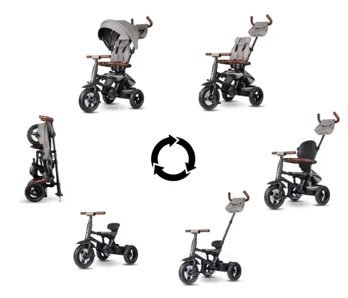 Qplay Rowerek Trójkołowy Rito Deluxe Rubber Grey