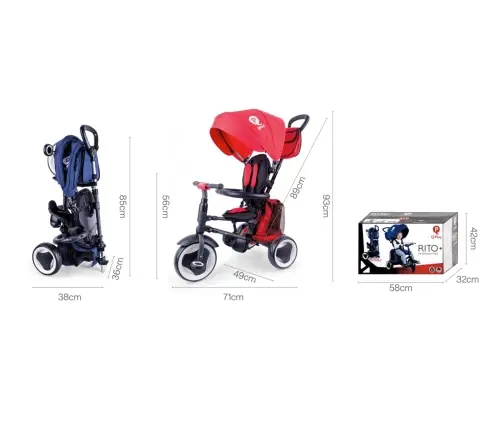 Bērnu trīsritenis Qplay Rito Plus Red