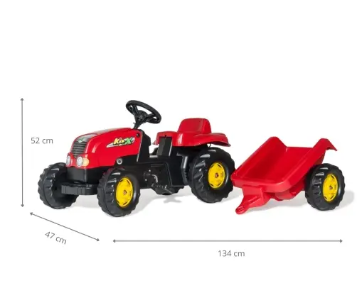 Rolly Toys 012121 Traktor Rolly Kid z przeczepą Czerwony
