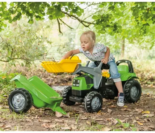 Rolly Toys 023196 Traktor Rolly Kid Deutz Fahir 5115G TB z łyżka i przyczepą