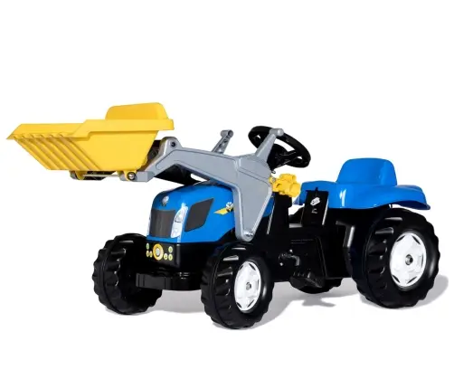 Rolly Toys 023929 Traktor Rolly Kid New Holland Agriculture z łyżka i przyczepą
