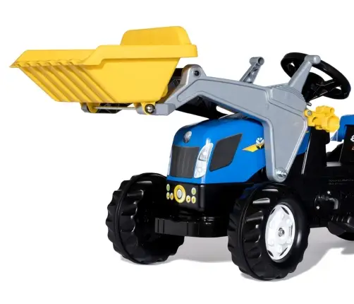 Rolly Toys 023929 Traktor Rolly Kid New Holland Agriculture z łyżka i przyczepą