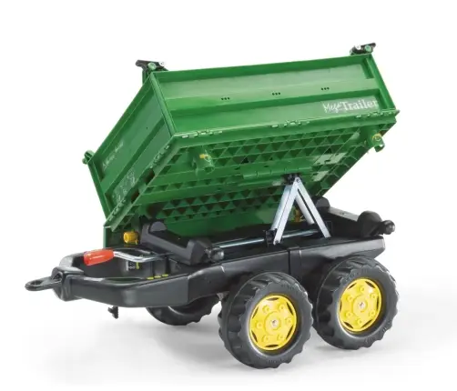 Rolly Toys 122004 Przyczepa Rolly-Mega Trailer jasno zielona, żółte koła, 2-osie