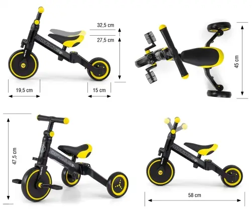 Rowerek 3w1 Optimus Black