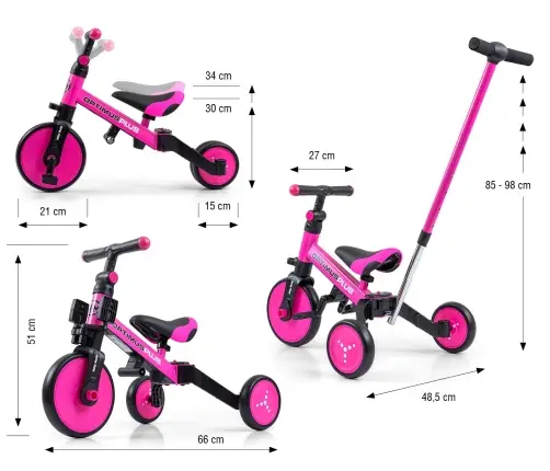 Rowerek 4w1 Optimus Plus Pink