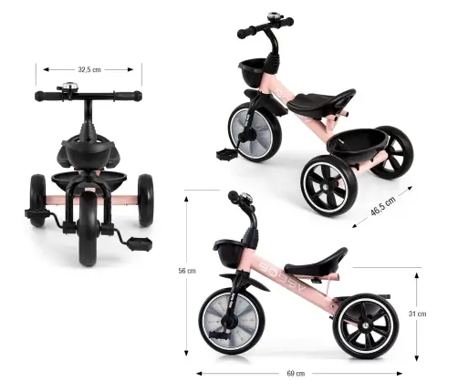 Rowerek Trójkołowy Bobby Pink