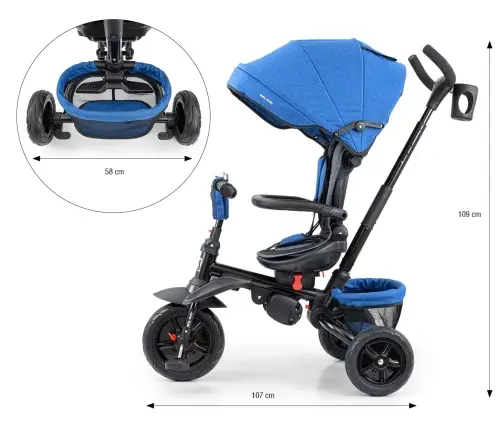 Детский трехколесный велосипед Milly Mally Stanley Rubber Navy-Black Детский трехколесный велосипед Milly Mally Stanley Rubber Navy-Black