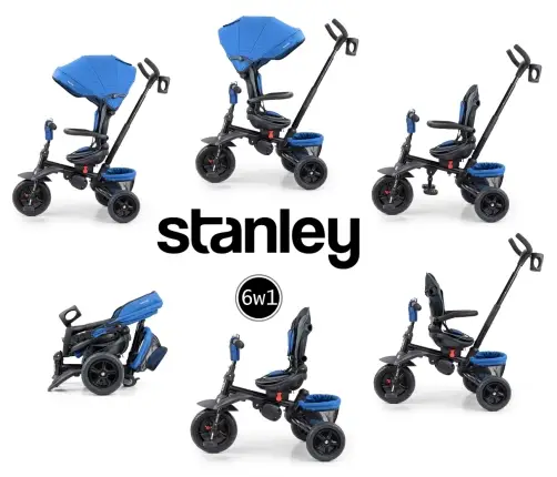 Детский трехколесный велосипед Milly Mally Stanley Rubber Navy-Black Детский трехколесный велосипед Milly Mally Stanley Rubber Navy-Black