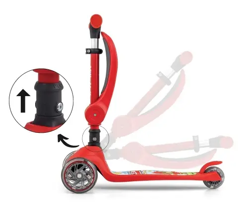 Skrejritenis Milly Mally Fuzzy Red