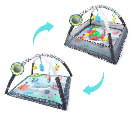 TinyMini JL652-1A Mata edukacyjna 2w1 Kojec z Piłeczkami