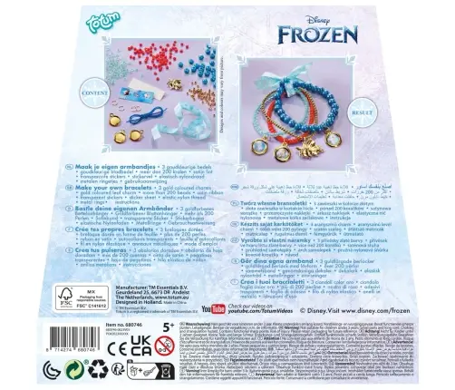 Totum 680746 Zestaw Kreatywny Do Robienia Bransoletek - Zawieszki Kraina Lodu