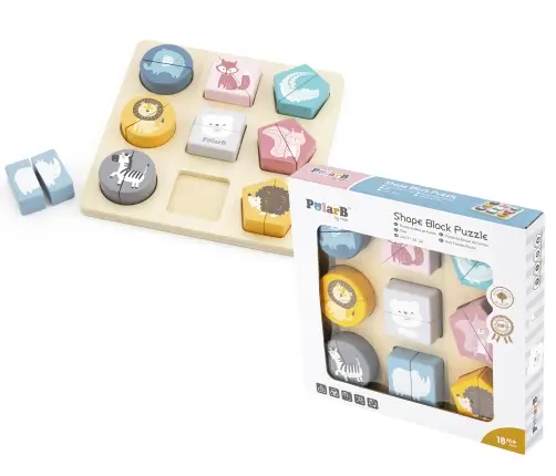 Viga 44012 PolarB Shape Block Puzzle - Wild Animals