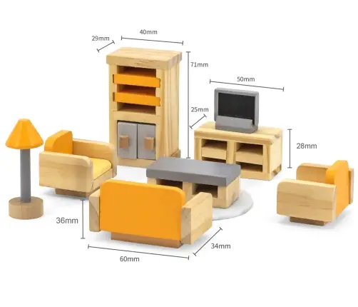 Viga 44037 PolarB Zestaw mebelków - pokój dzienny z telewizorem