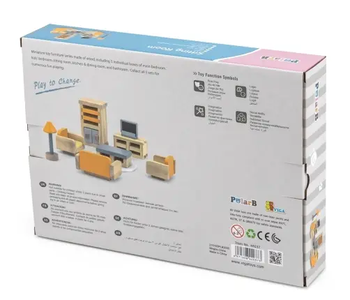 Viga 44037 PolarB Zestaw mebelków - pokój dzienny z telewizorem