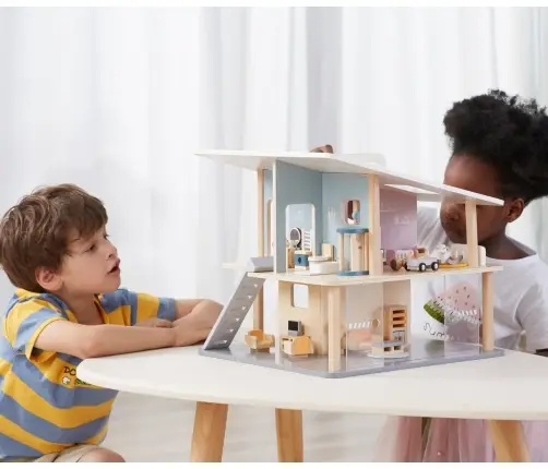 Viga 44061 PolarB Zestaw drewnianych laleczek - rodzina