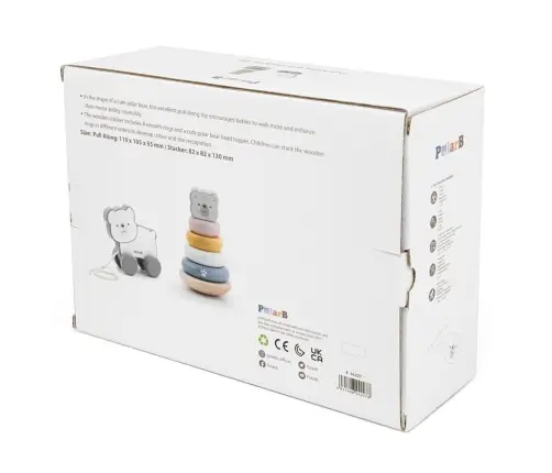 Viga 44227 PolarB Zestaw do ciągnięcia i piramidka - Miś