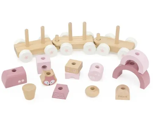 Viga 44269 PolarB Drewniany pociąg z elementami do układania