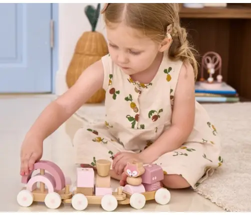 Viga 44269 PolarB Drewniany pociąg z elementami do układania