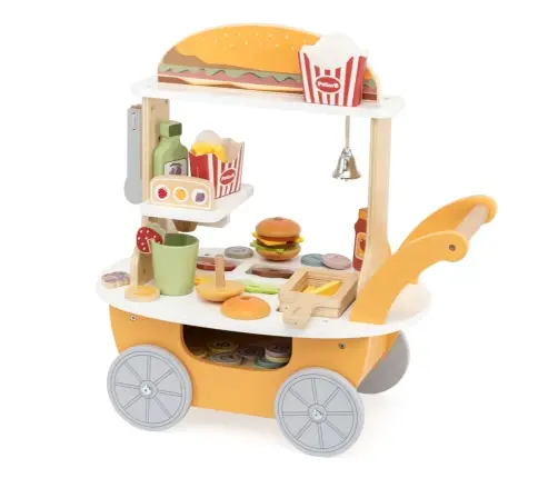 Viga 44280 PolarB Mały Burger Bar – Drewniany Wózek Kulinarny