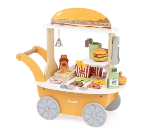 Viga 44280 PolarB Mały Burger Bar – Drewniany Wózek Kulinarny