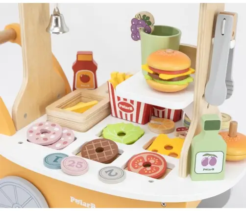 Viga 44280 PolarB Mały Burger Bar – Drewniany Wózek Kulinarny