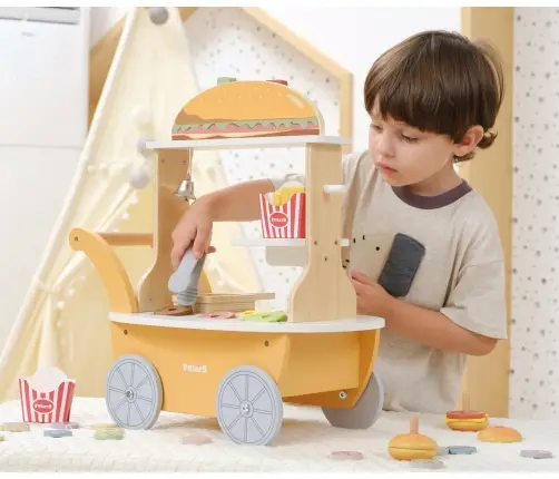 Viga 44280 PolarB Mały Burger Bar – Drewniany Wózek Kulinarny