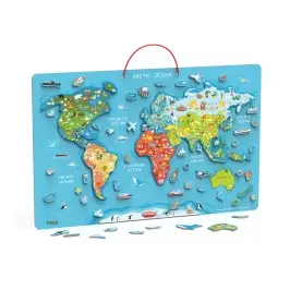 Viga 44508 2w1 Tablica edukacyjna z magnetyczną mapą świata