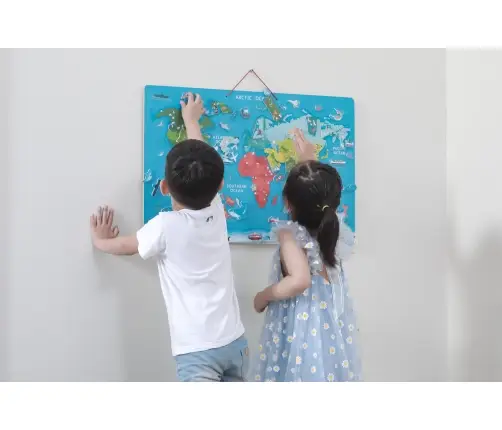 Viga 44508 2w1 Tablica edukacyjna z magnetyczną mapą świata