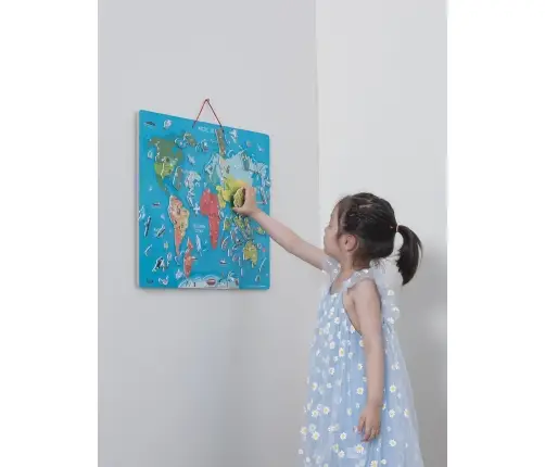 Viga 44508 2w1 Tablica edukacyjna z magnetyczną mapą świata
